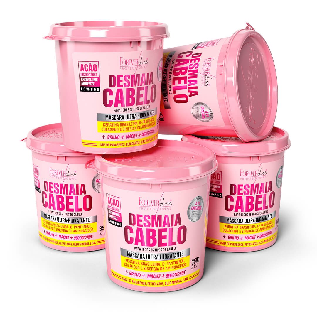 Combo Com 5 Máscaras Desmaia Cabelo Forever Liss 350g
