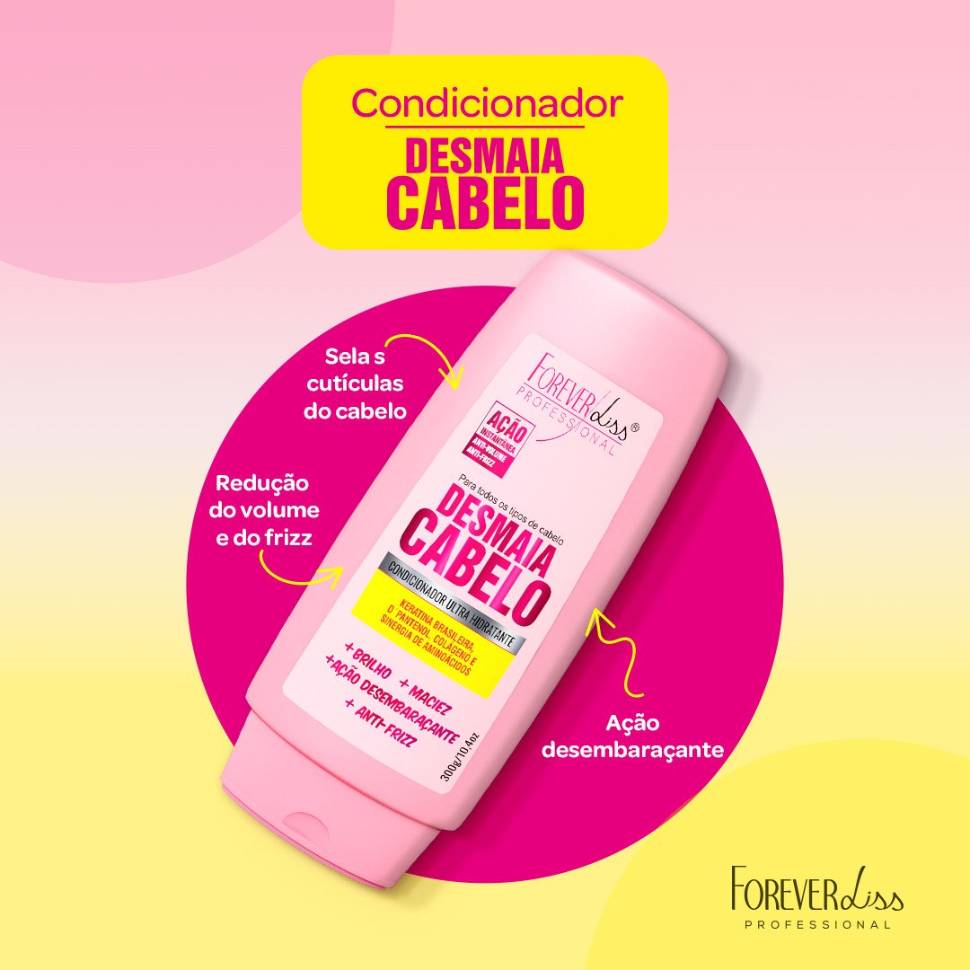 Kit Desmaia Cabelo Shampoo E Condicionador Forever Liss ÚNICO 2