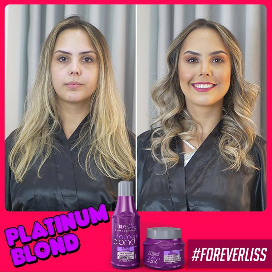 Kit Platinum Blond Com Reconstrutor Sos 300ml Forever Liss 275ml 4