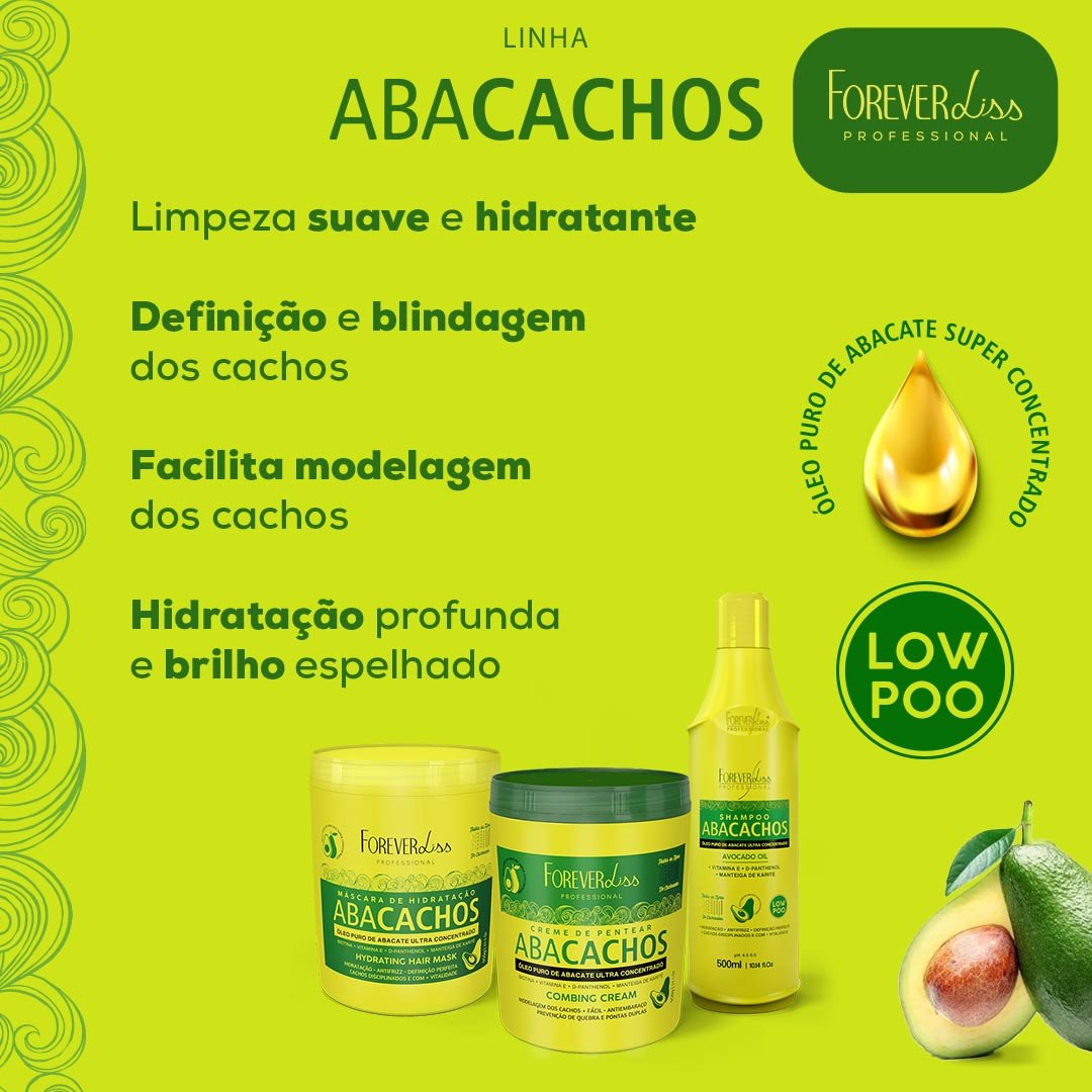 Kit Shampoo e Creme de Pentear Abacachos Forever Liss ÚNICO 3