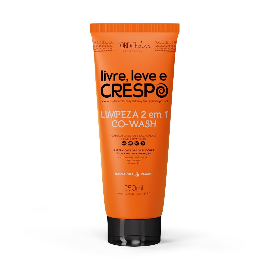 Co-Wash Limpeza 2 Em 1 Livre Leve E Crespo Forever Liss 250ml ÚNICO 1