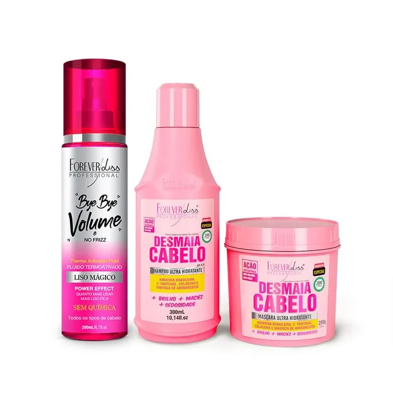 Kit Desmaia Cabelo e Bye Bye Volume Forever Liss ÚNICO 1