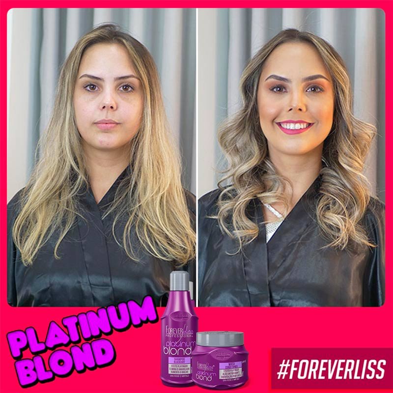Kit Platinum Blond Manutenção Desamarelador Forever Liss ÚNICO 2