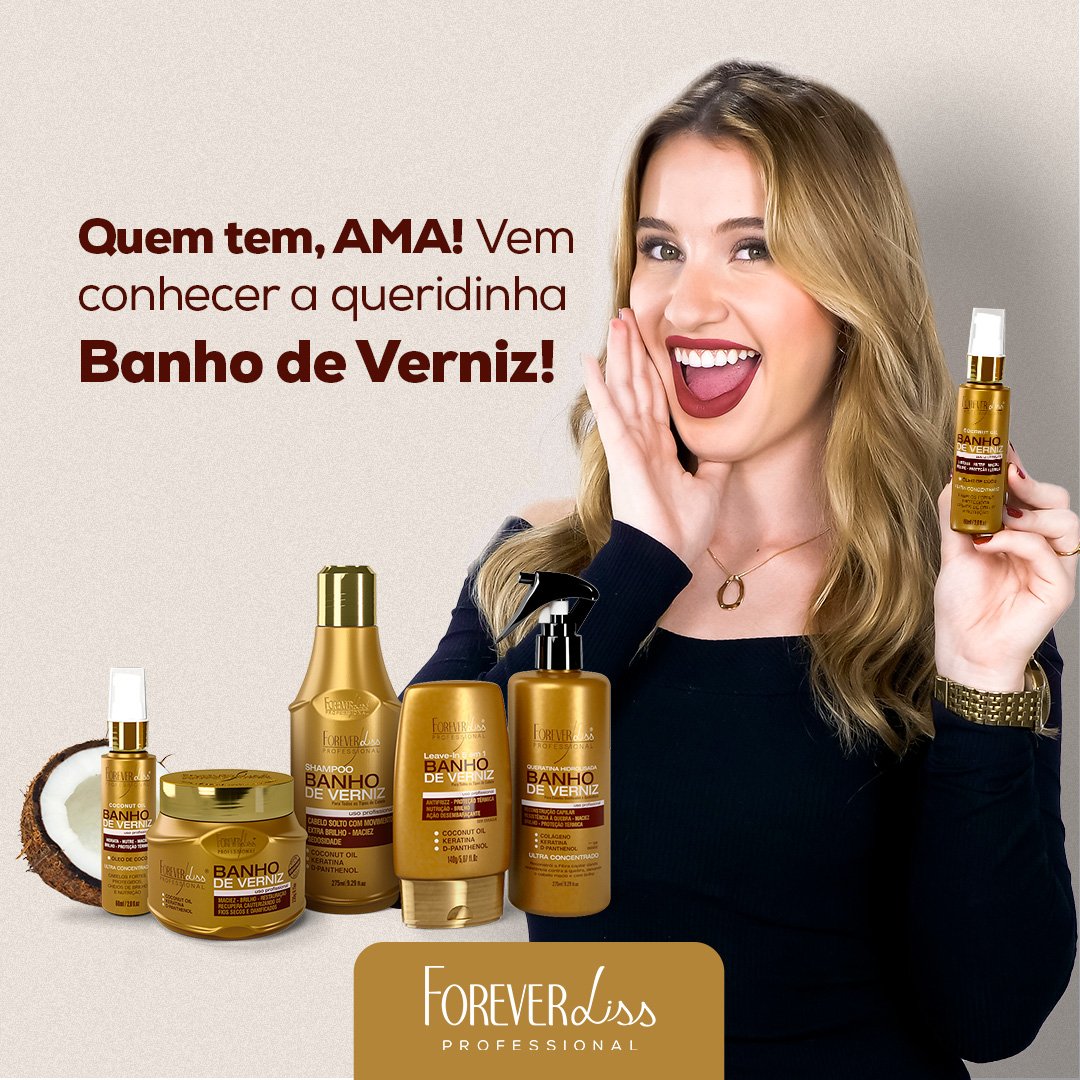 Kit Reconstrução De Brilho Banho De Verniz Forever Liss ÚNICO 3