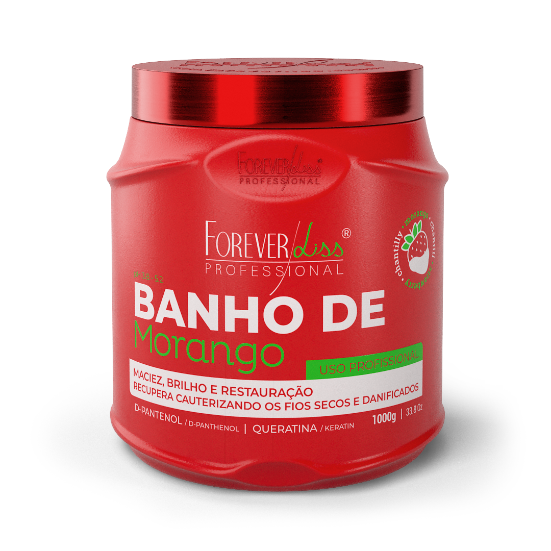 Máscara Banho De Verniz Morango Forever Liss 1kg