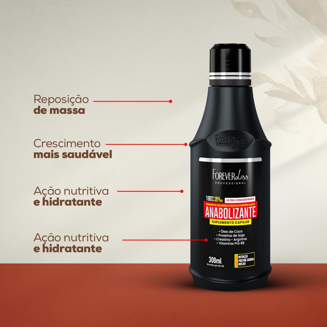 Shampoo Anabolizante Forever Liss 300Ml 300ml 3