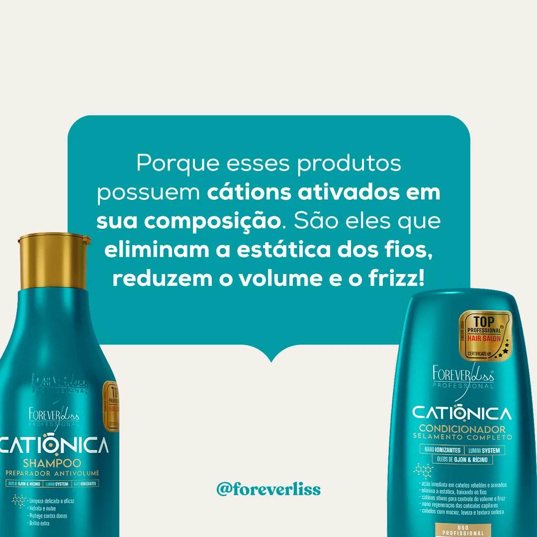 Shampoo Catiônica Forever Liss 300ml 300ml 3