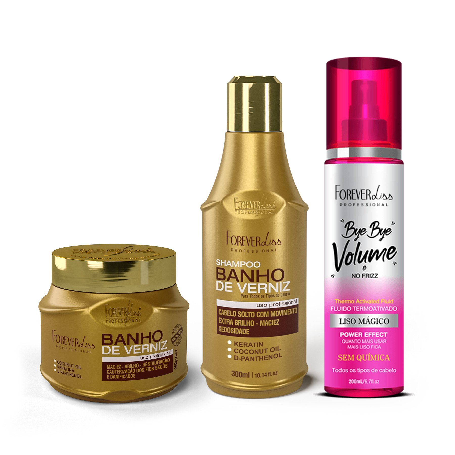 Kit Especial Banho de Verniz com Bye Bye Volume Forever Liss ÚNICO 1