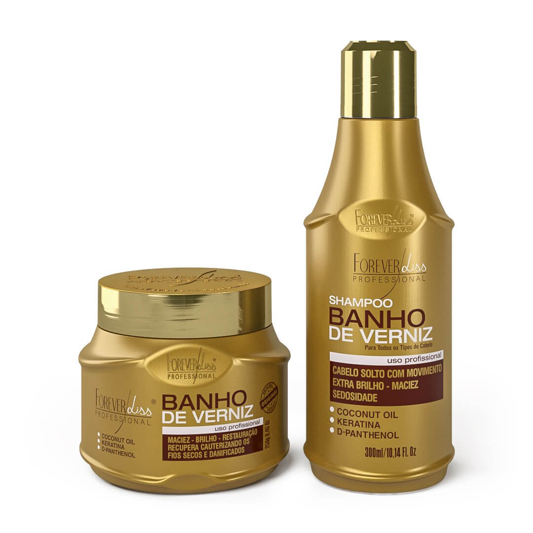 Kit Especial Banho de Verniz com Shampoo 300ml Máscara 250g