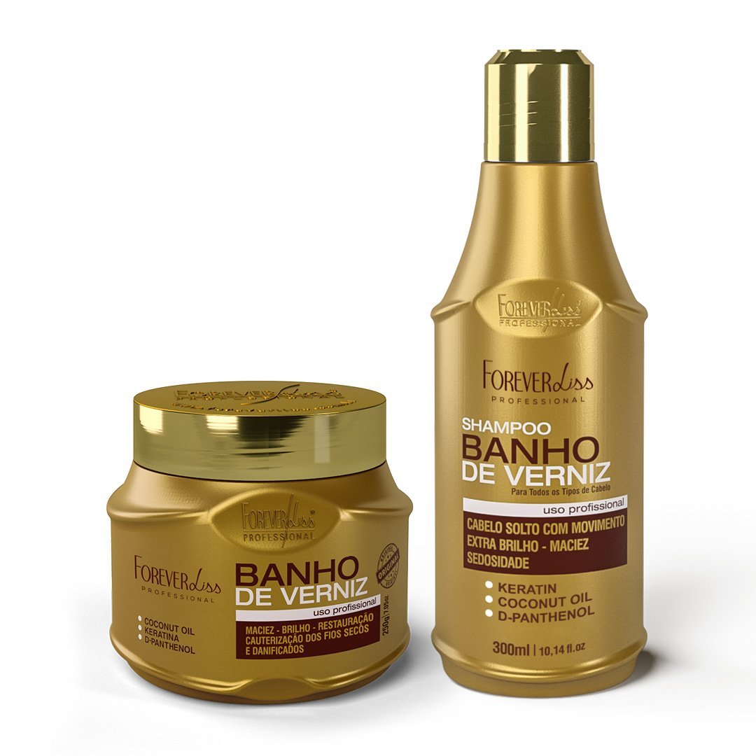 Kit Especial Banho de Verniz com Shampoo 300ml Máscara 250g ÚNICO 1