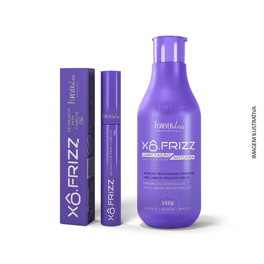 Kit Modelador de Fios Xô Frizz e Umectação Noturna Xô Frizz 250g Forever Liss ÚNICO 1