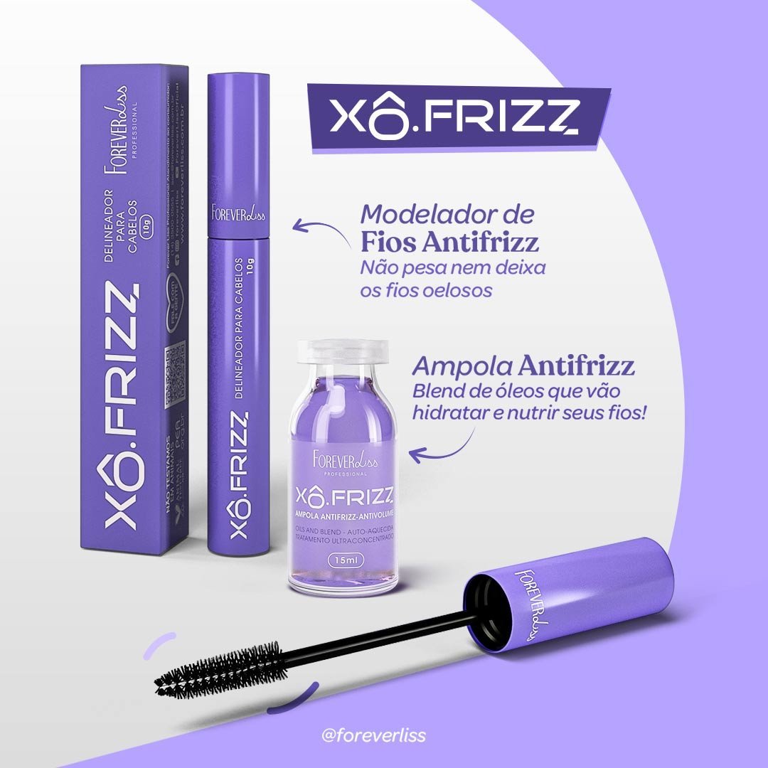 Kit Modelador de Fios e Ampola Capilar Xô Frizz Forever Liss ÚNICO 4