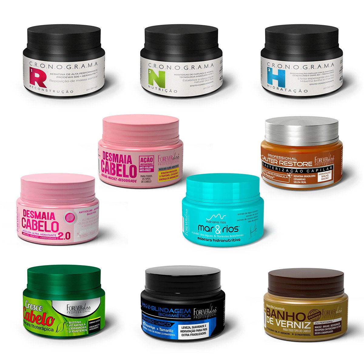 Kit 10 Mini Máscaras Sortidas 40g Forever Liss ÚNICO 1