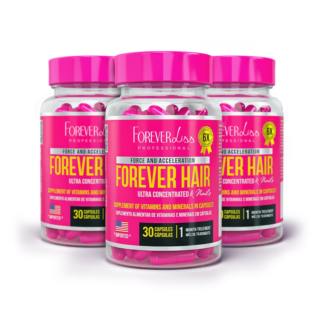 Combo Tratamento 3 Meses Forever Hair Crescimento Capilar - MKT ÚNICO 1