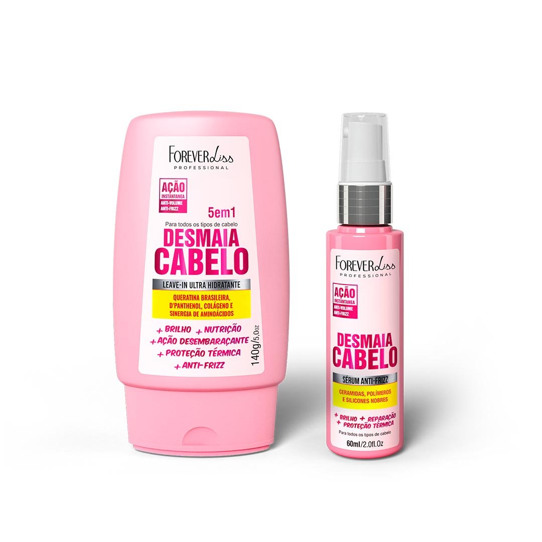 Kit Leave-in e Sérum Desmaia Cabelo Forever Liss