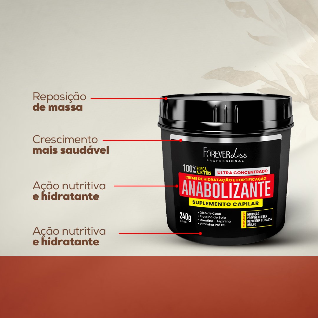 Kit Máscara Uti E Anabolizante Forever Liss ÚNICO 3