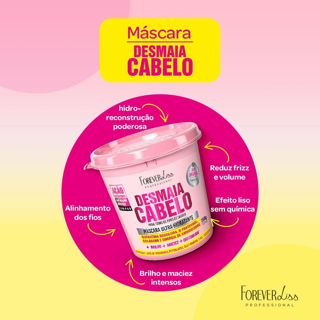 Kit Desmaia Cabelo 350g Com Bye Bye Volume Forever Liss ÚNICO 5