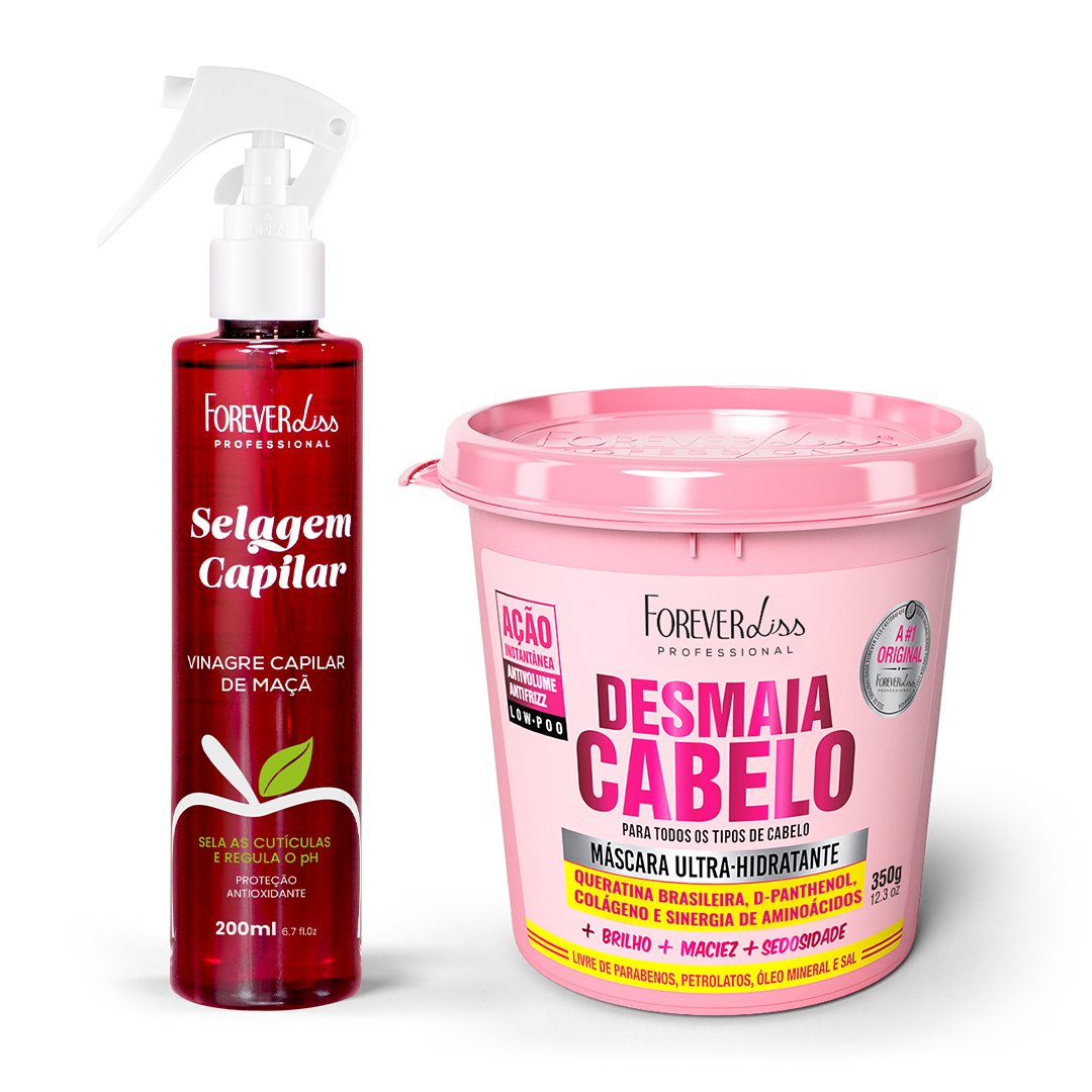 Kit Desmaia Cabelo 350g Com Vinagre Capilar Forever Liss