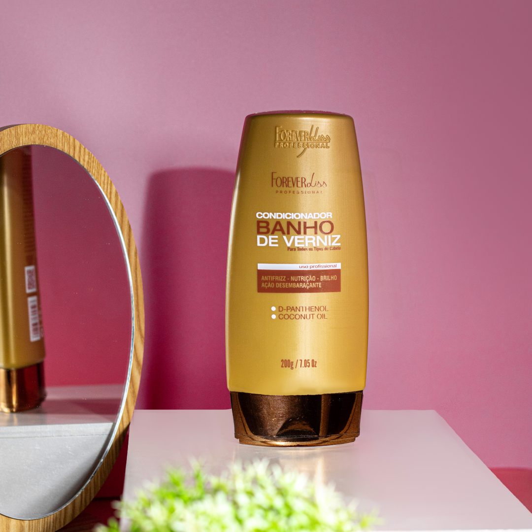 Kit Banho De Verniz Com Shampoo Condicionador E Máscara 250G Forever Liss ÚNICO 5