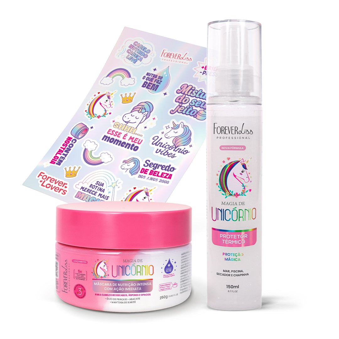 Kit Nutrição Magia de Unicórnio GANHE Adesivos Forever Liss ÚNICO 1
