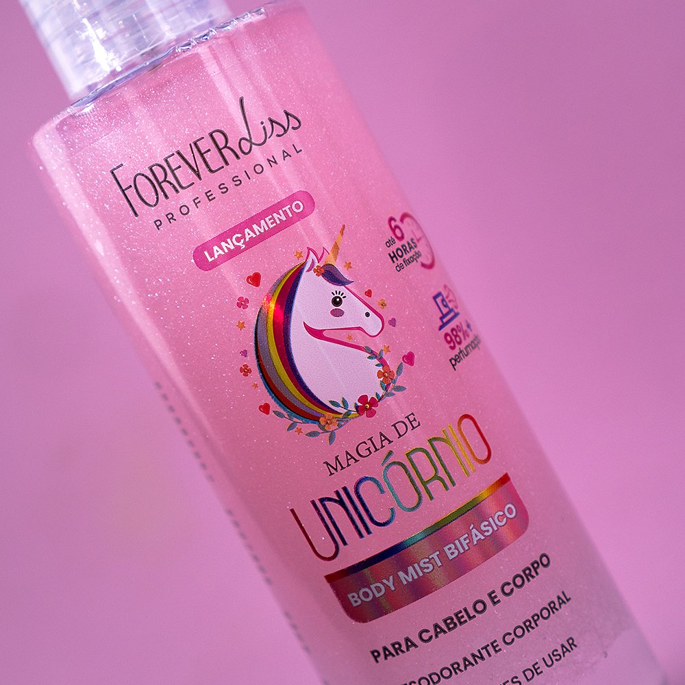 Body Splash Cabelo e Corpo Magia de Unicórnio Forever Liss 200ml 200ml 3
