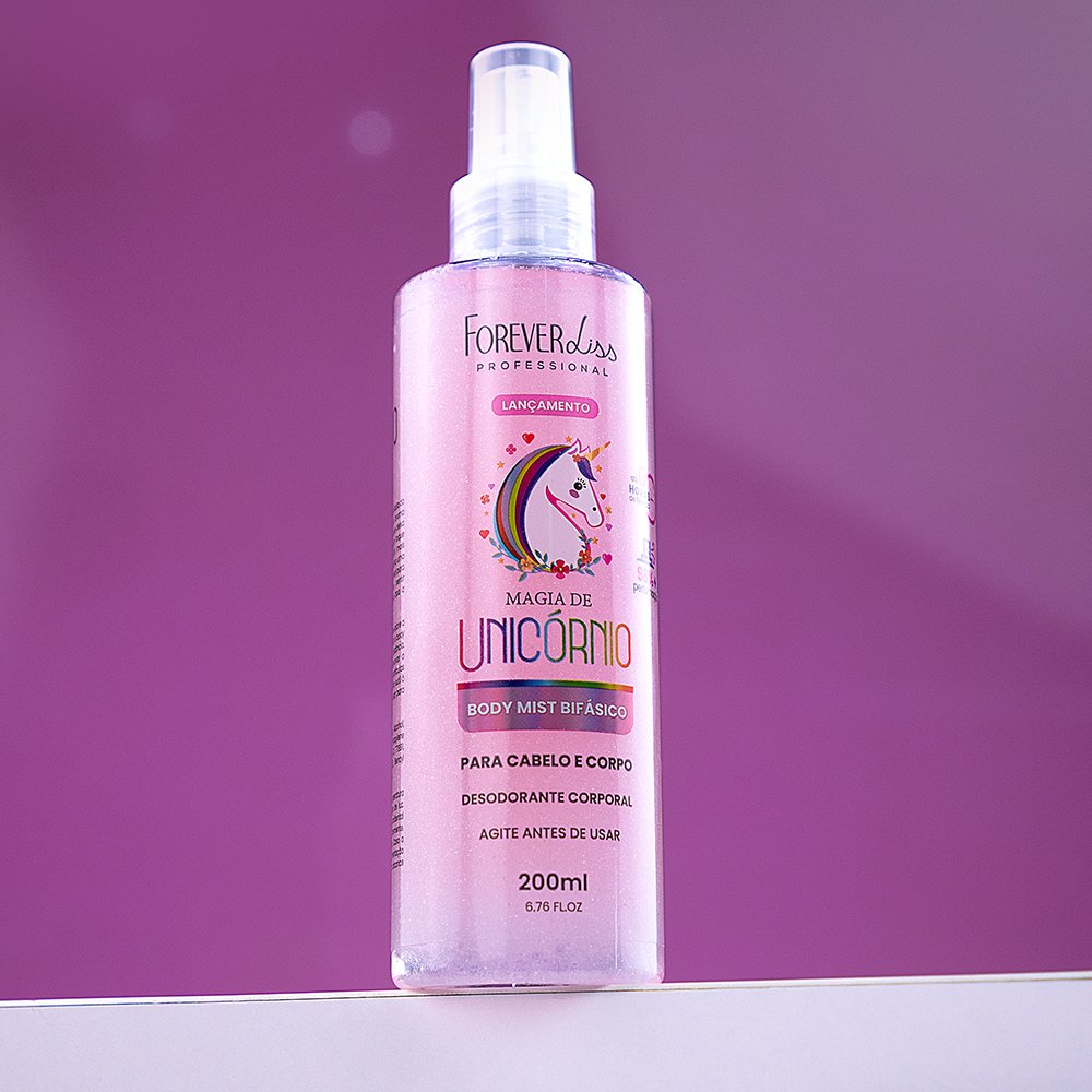 Body Splash Cabelo e Corpo Magia de Unicórnio Forever Liss 200ml 200ml 4