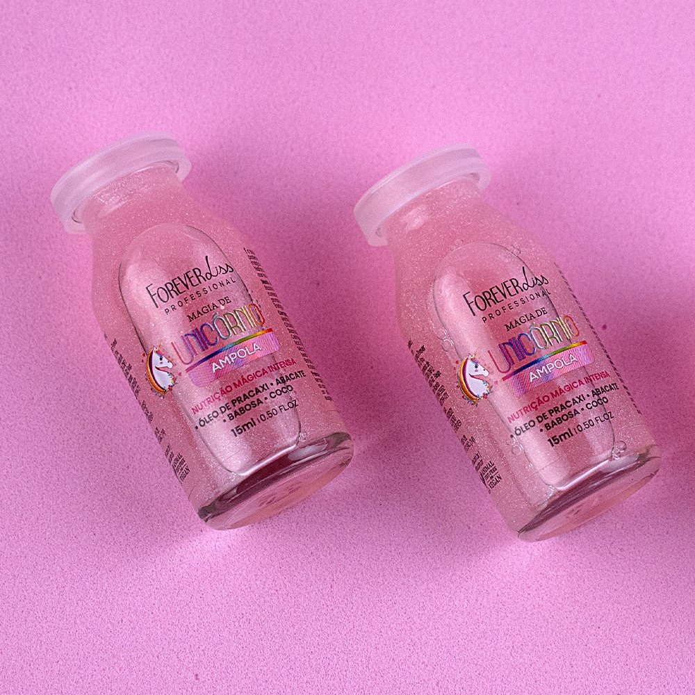 Kit Shampoo, Condicionador e Ampola Magia De Unicórnio Forever Liss ÚNICO 7