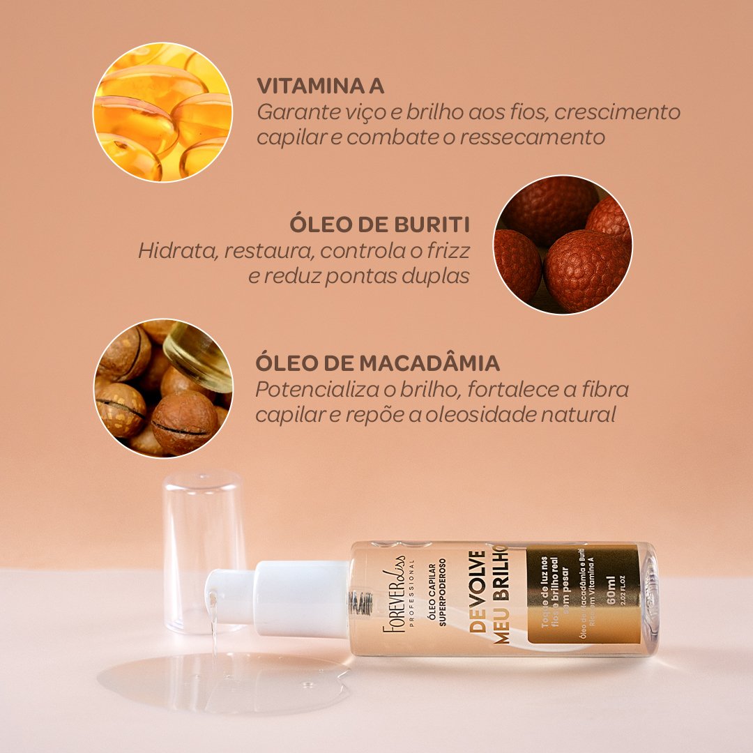 Kit Óleos Superpoderosos Brilho e Alinhamento Forever Liss ÚNICO 4