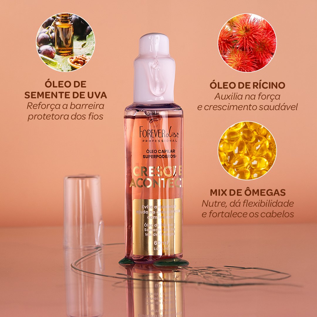 Kit Óleos Superpoderosos Crescimento e Hidratação Forever Liss ÚNICO 2
