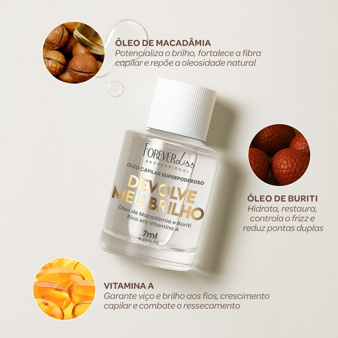 Óleo Capilar Superpoderoso Devolve Meu Brilho Forever Liss 7ml 7ml 3