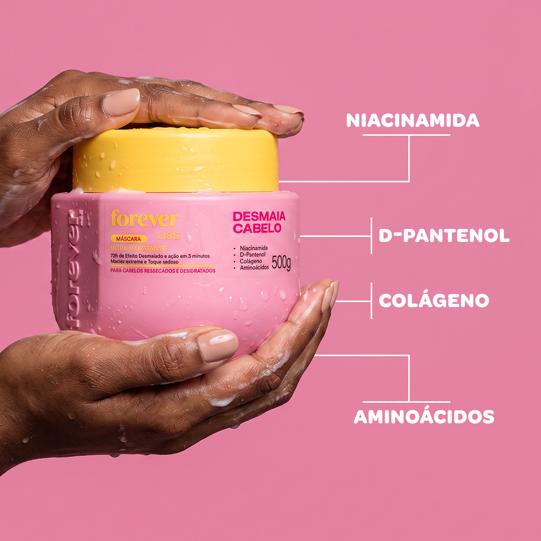 Máscara Hidratante Desmaia Cabelo Forever Liss 500g 500g 4