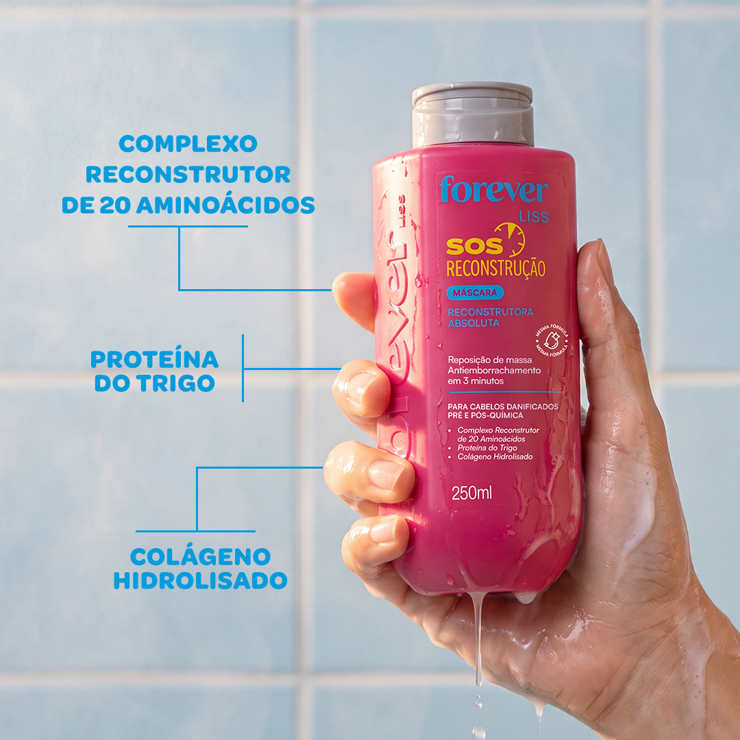 Máscara SOS Reconstrução Forever Liss 250g 250g 4
