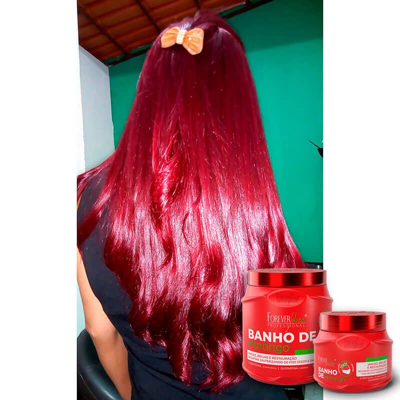 Kit Banho De Morango Profissional Brilho Extremo Forever Liss ÚNICO 3