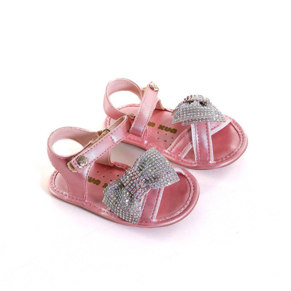 Sandália Infantil Menina Xuá Xuá Com Laço Rosa Rosa 3