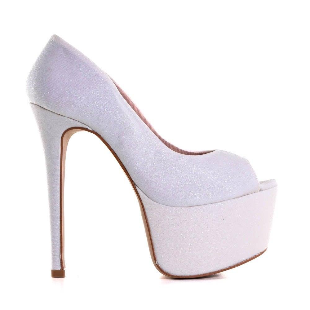 Sapato Peep Toe Feminino Noivas Branco 1610098 Branco - Main Image