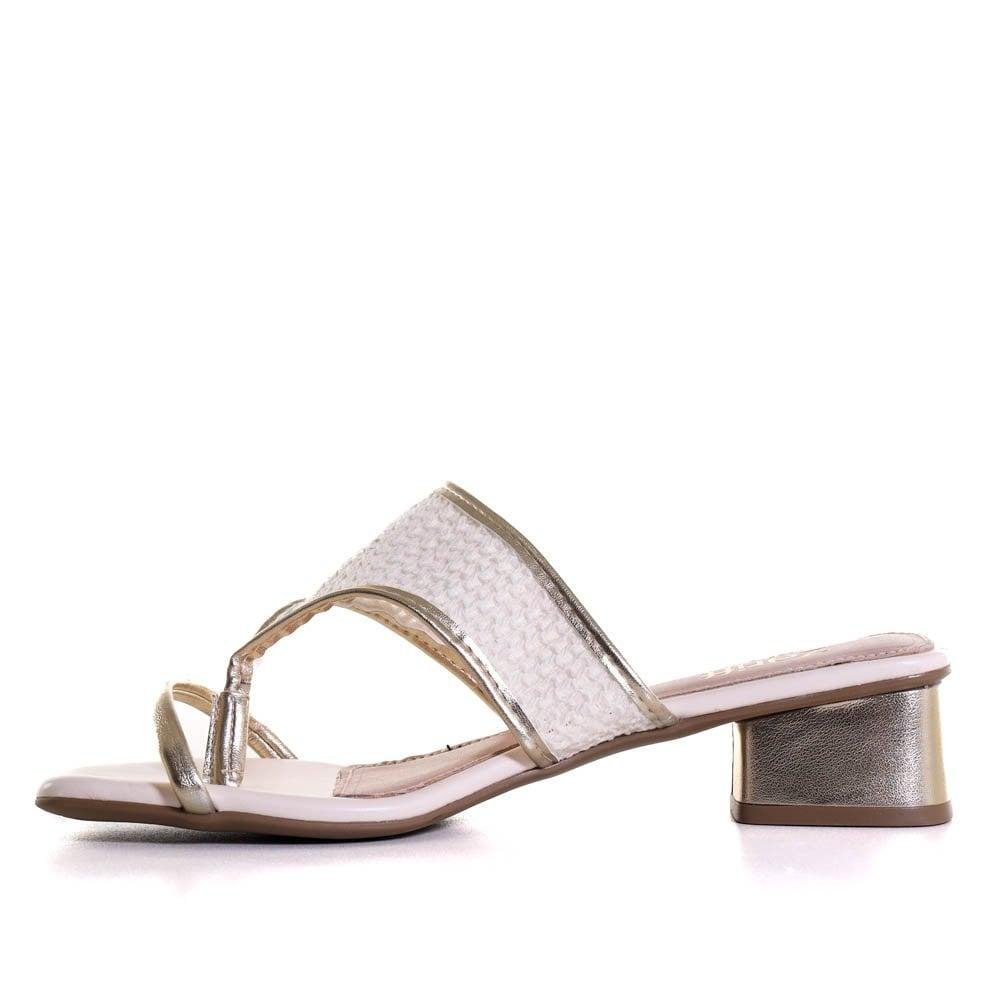 Tamanco Feminino Zariff Com Metalizado Dourado 2