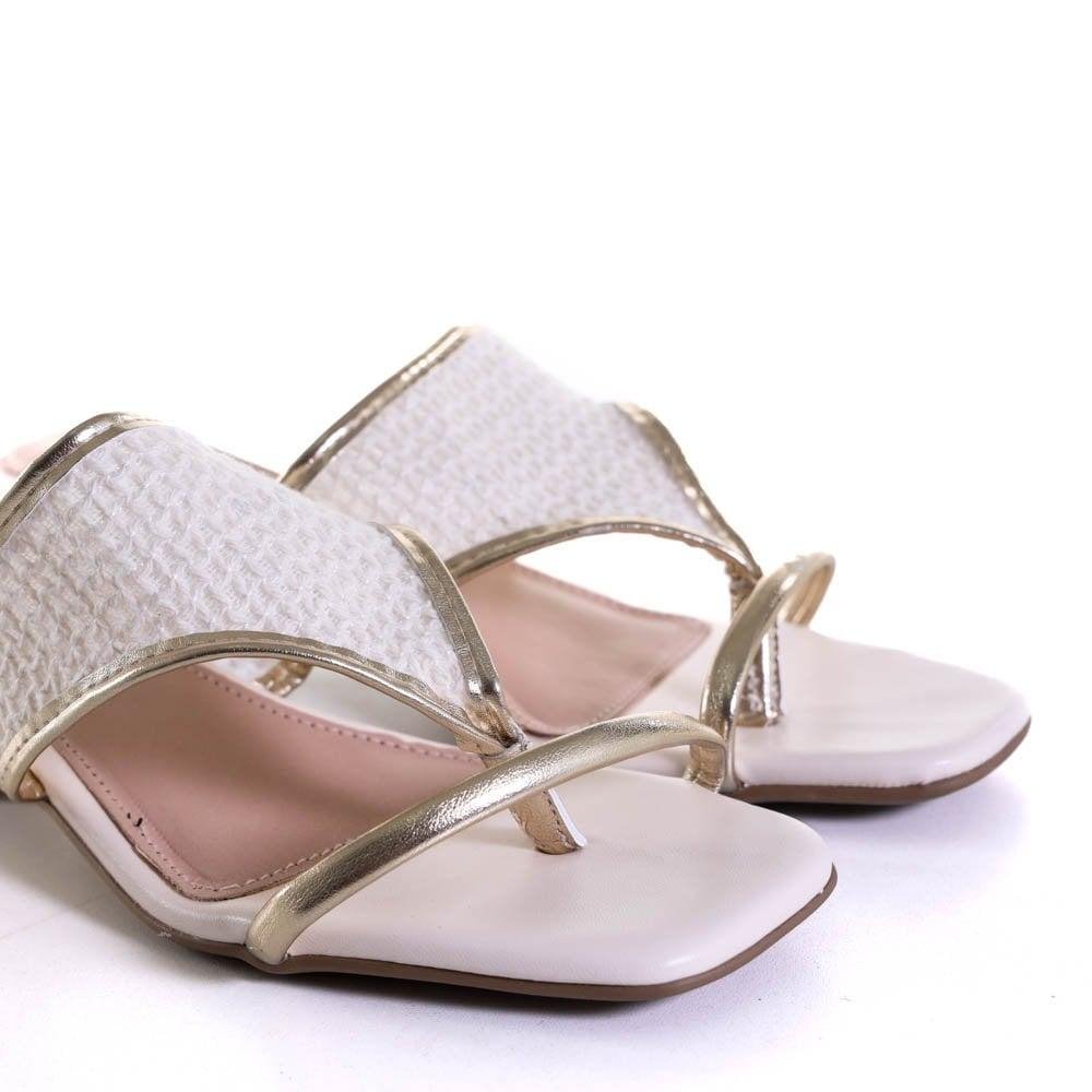 Tamanco Feminino Zariff Com Metalizado Dourado 4