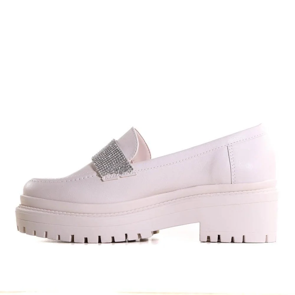 Mocassim Feminino Via Marte Com Strass 23-907 Bege Bege 2