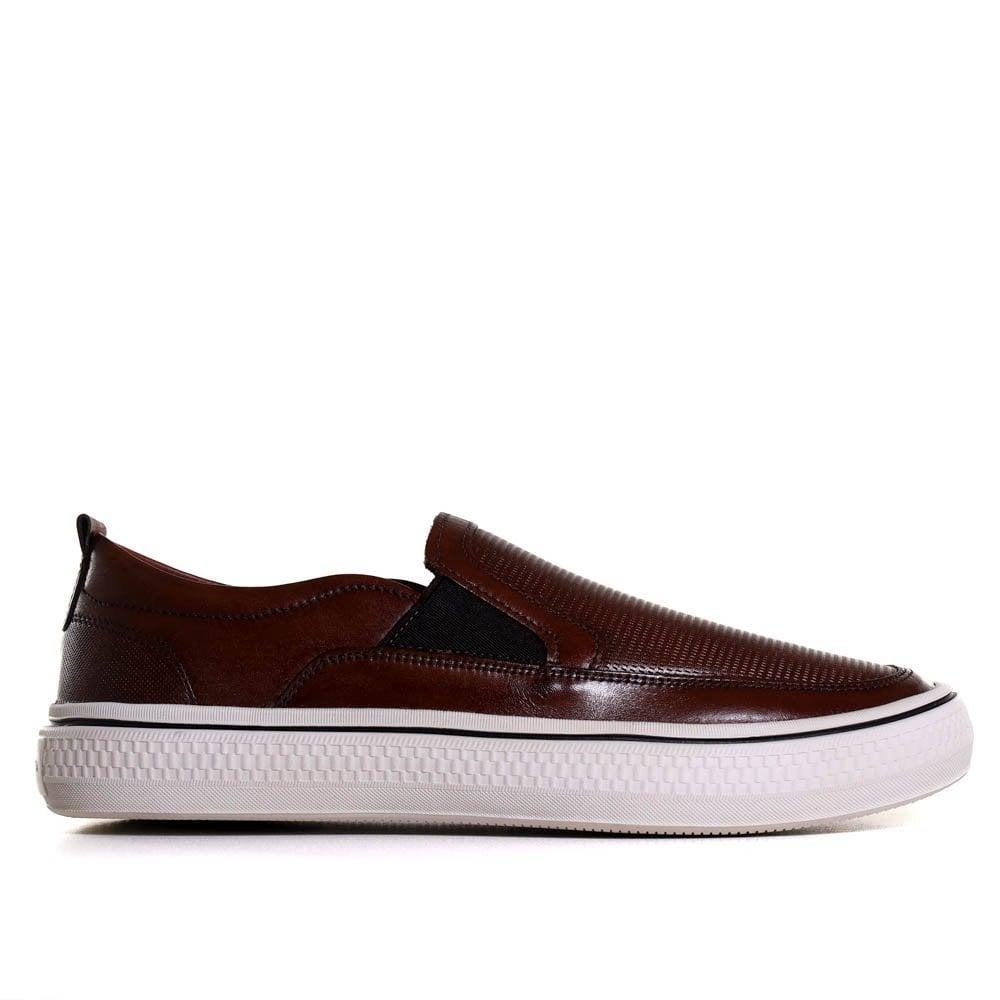 Tênis Masculino Slip On Democrata Marrom Marrom 1