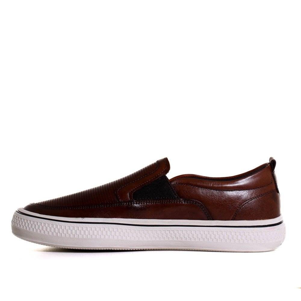 Tênis Masculino Slip On Democrata Marrom Marrom 2
