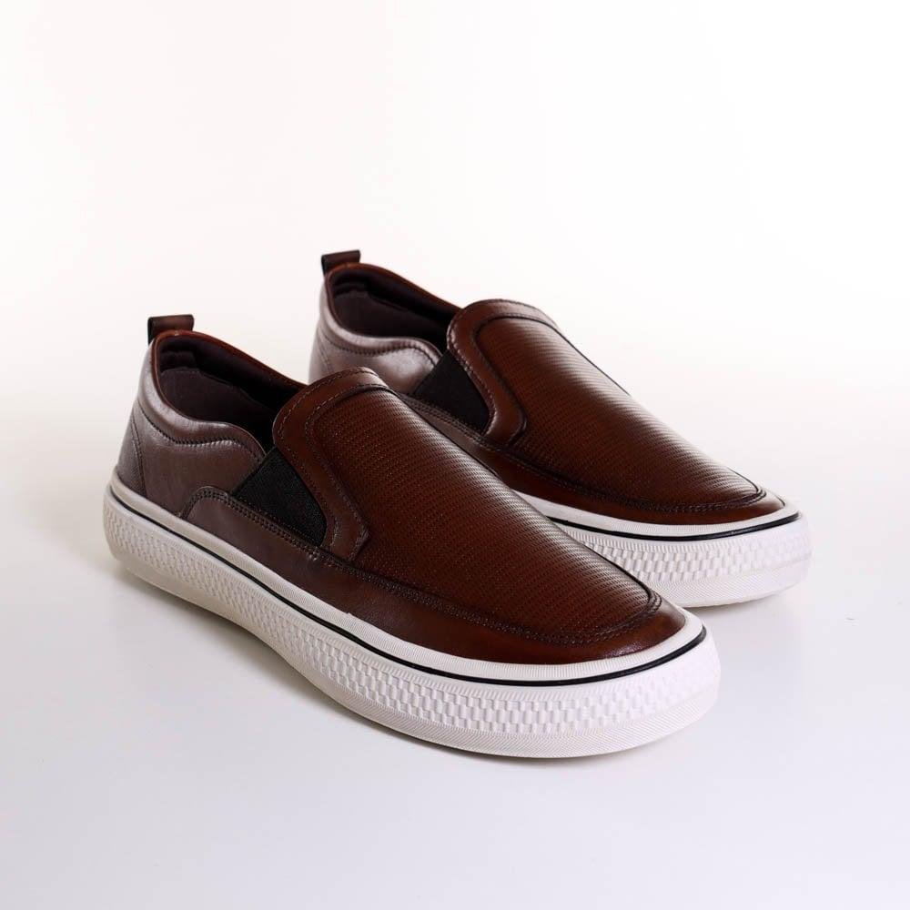 Tênis Masculino Slip On Democrata Marrom Marrom 3