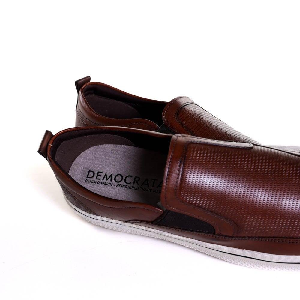 Tênis Masculino Slip On Democrata Marrom Marrom 4