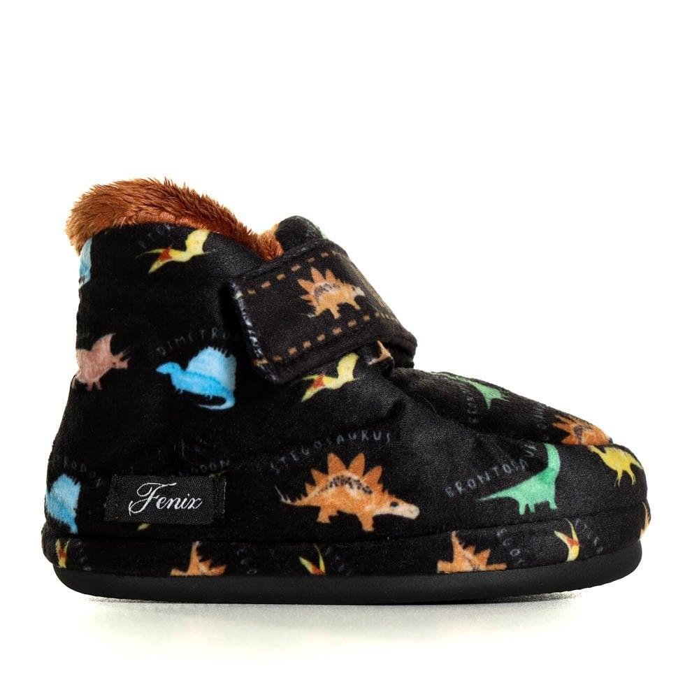 Pantufa Infantil Art Fenix 1049 Dino Preto 1