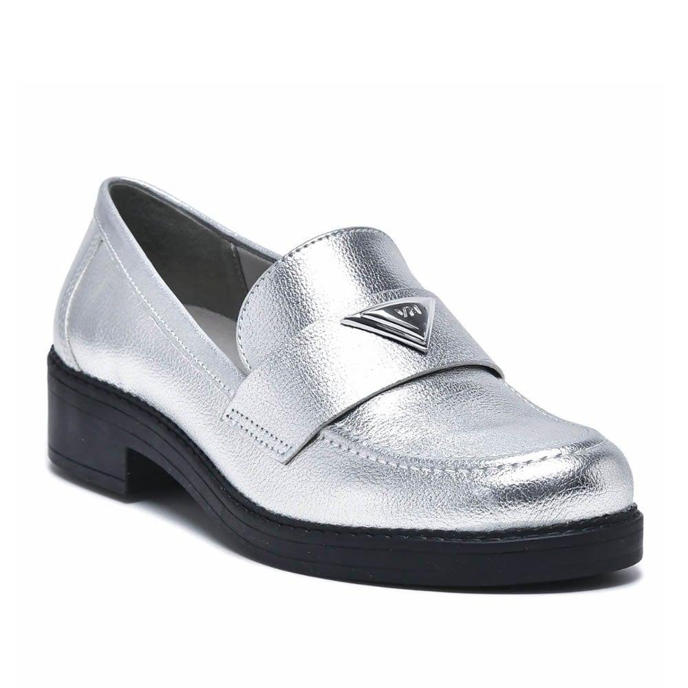 Sapato Feminino Mocassim Via Marte 23-16903 Prata Prata 2