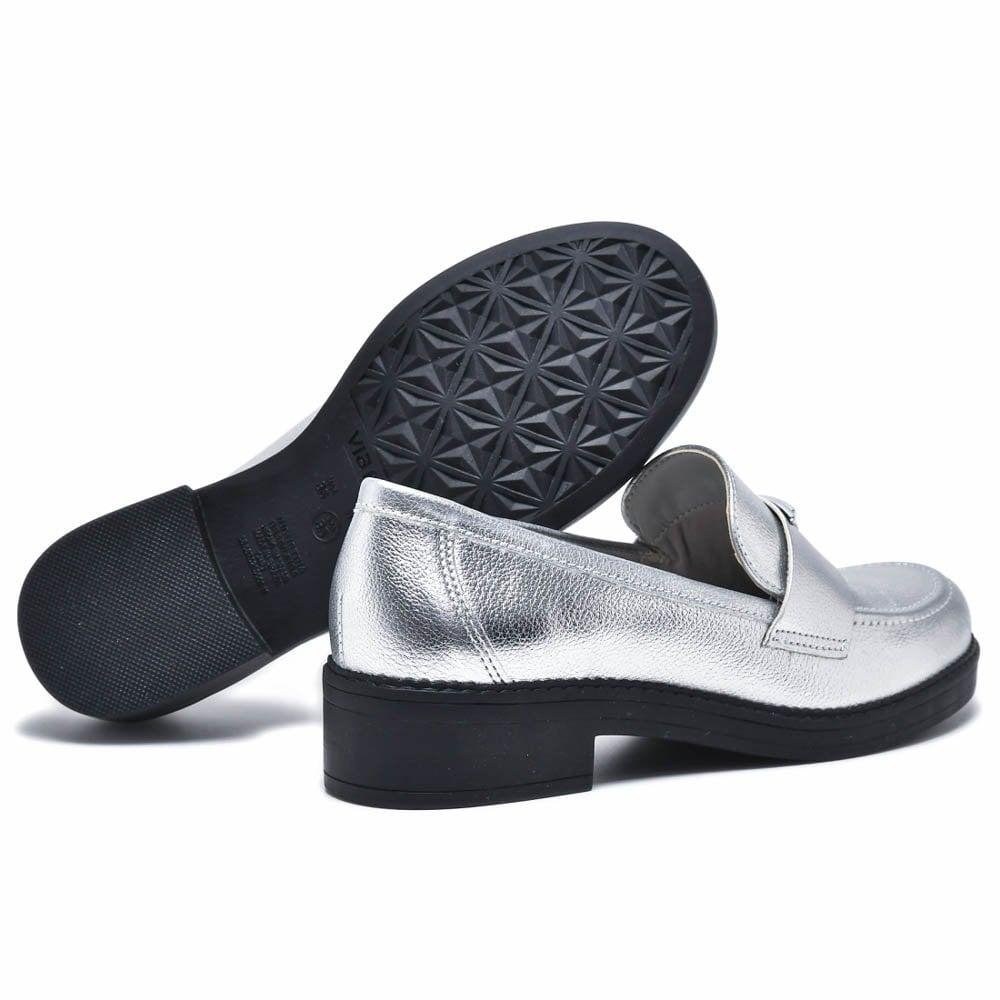 Sapato Feminino Mocassim Via Marte 23-16903 Prata Prata 4