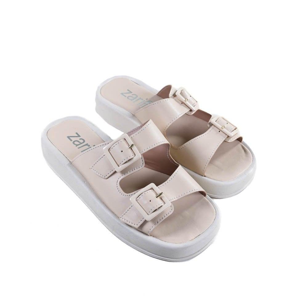 Sandália Feminina Birk Zariff Ff2386 Off White Bege 3