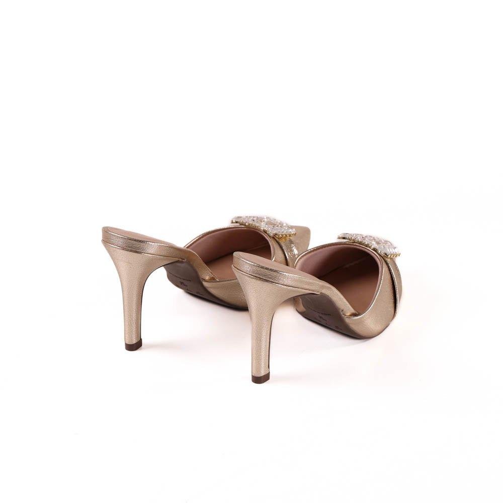 Sapato Feminino Mule Zariff 91026195 Champanhe Dourado 4