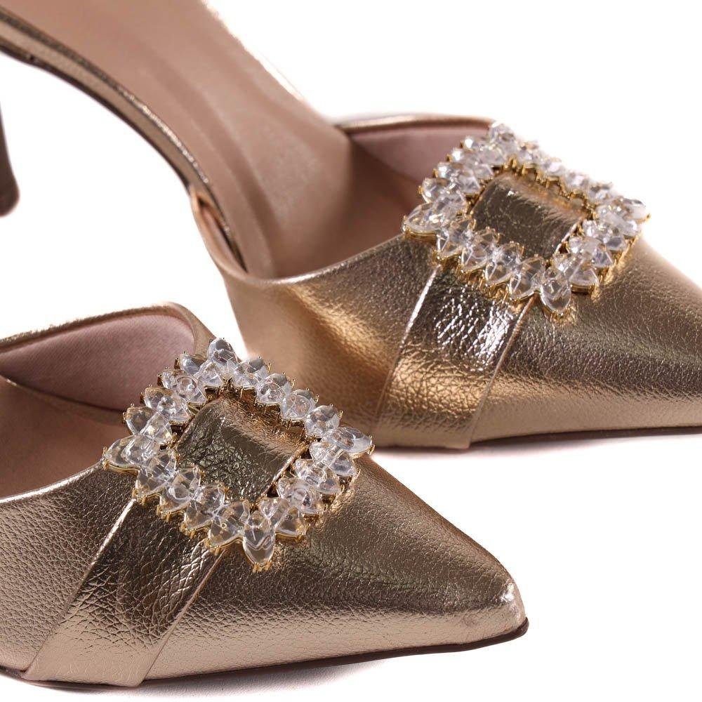 Sapato Feminino Mule Zariff 91026195 Champanhe Dourado 6