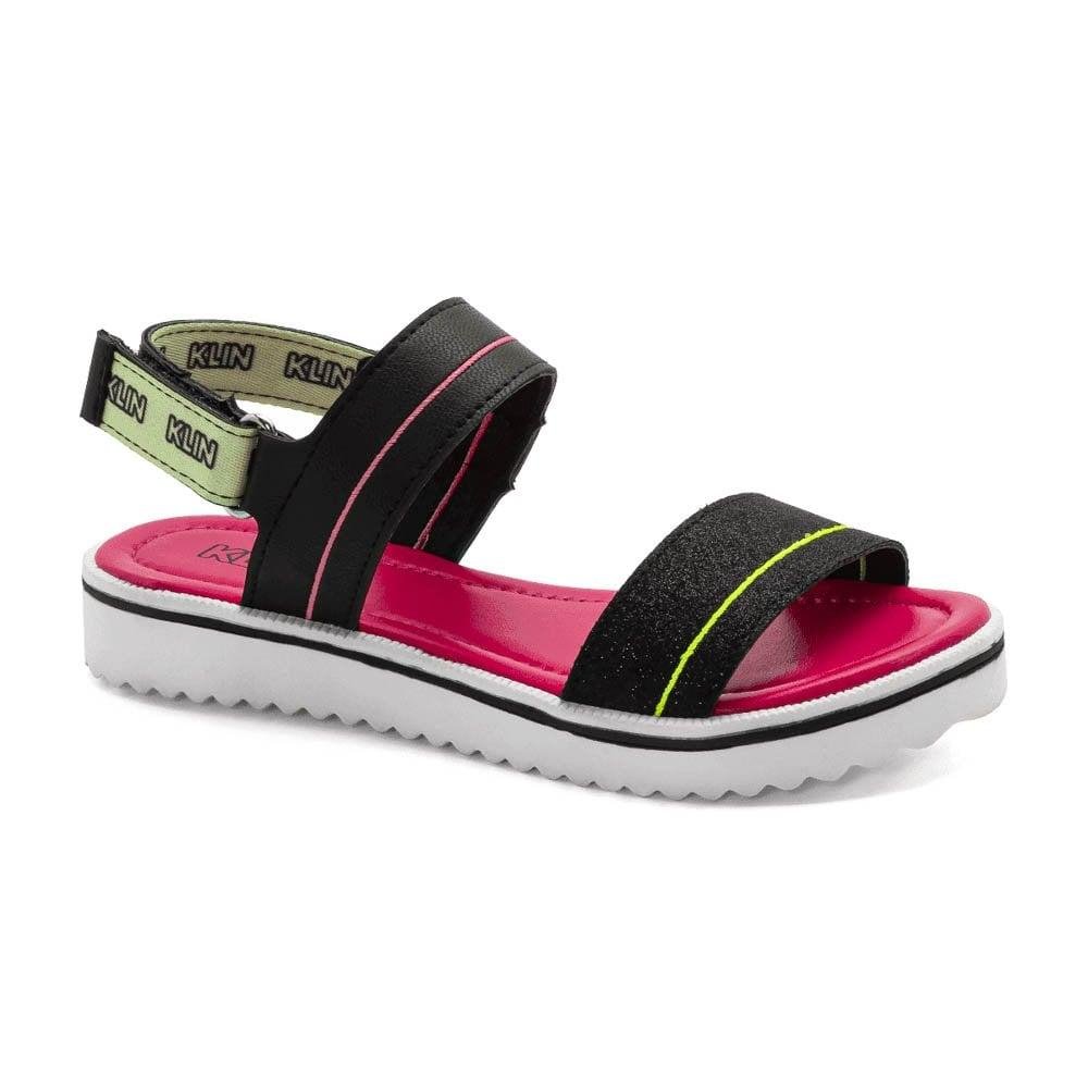 Sandália Infantil Klin 420027 Preto/Pink Multicores 2