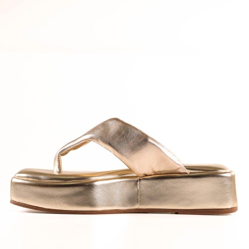 Tamanco Feminino Plataforma Zariff 508.037 Ouro Dourado 3